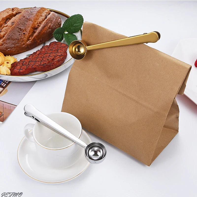 Stainless Steel Coffee Scoop 2-in-1